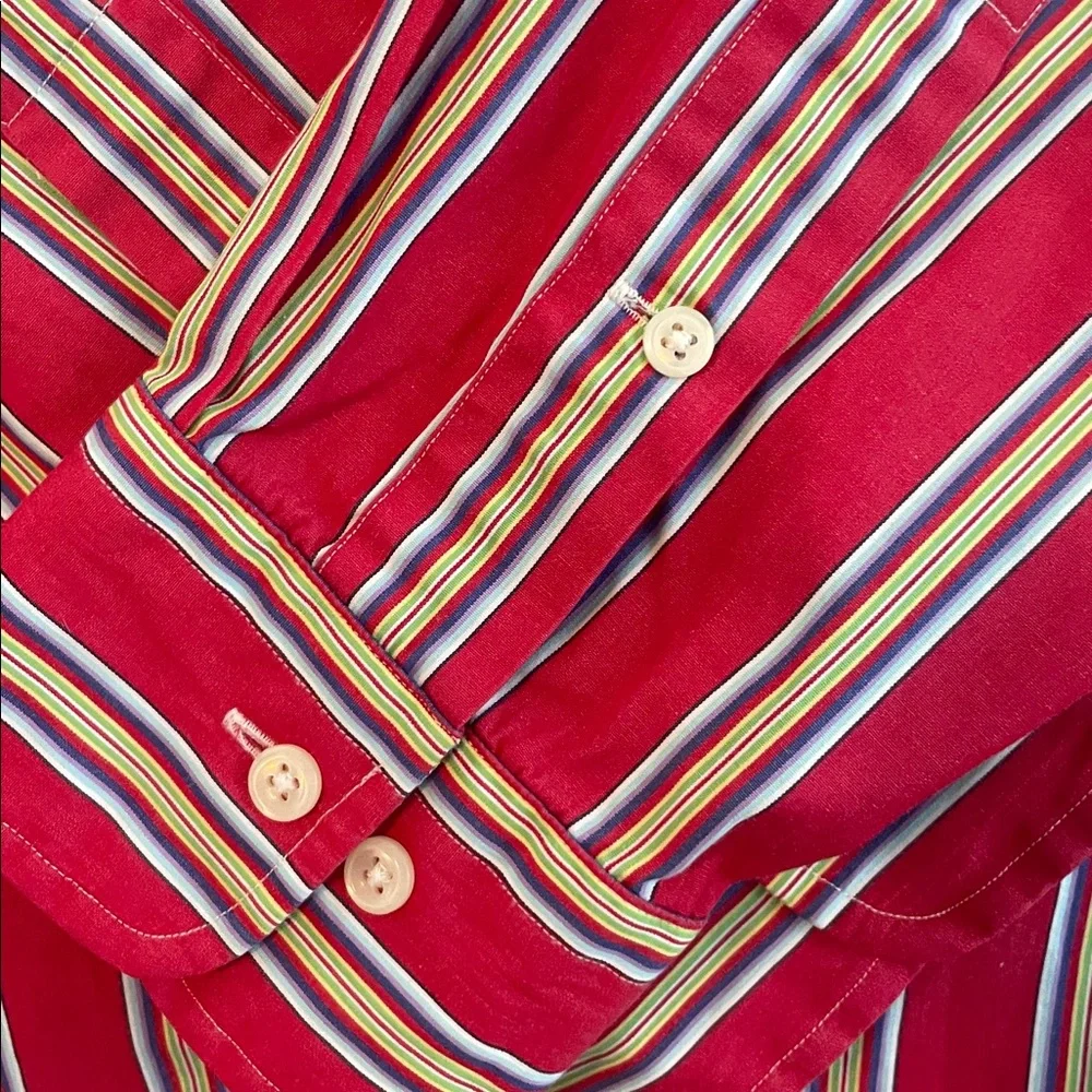 Polo by Ralph Lauren Men's Red Multicolor Striped Shirt